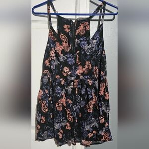 Torrid Black Floral Tank Top